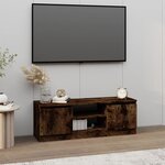 vidaXL Meuble TV avec porte Chêne fumé 102x30x36 cm