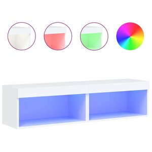 vidaXL Meubles TV avec lumières LED 2 Pièces blanc 60x30x30 cm