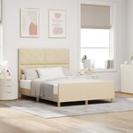Cadre de lit crème vidaXL 140x200 cm en tissu