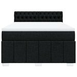 vidaXL Sommier à lattes de lit avec matelas Noir 140x190 cm Tissu