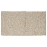 vidaXL Tapis de surface Rectangulaire Naturel et Blanc 80 x 150 cm