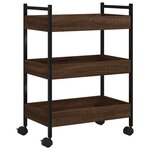 vidaXL Chariot de cuisine chêne marron 50x30x70 cm bois d'ingénierie