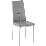 Lot de 8 chaises siège de salon cuisine salle à manger design élégant avec brillant gris 08_0000002