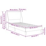 vidaXL Cadre de lit avec tête de lit Gris clair 90 x 200 cm tissu