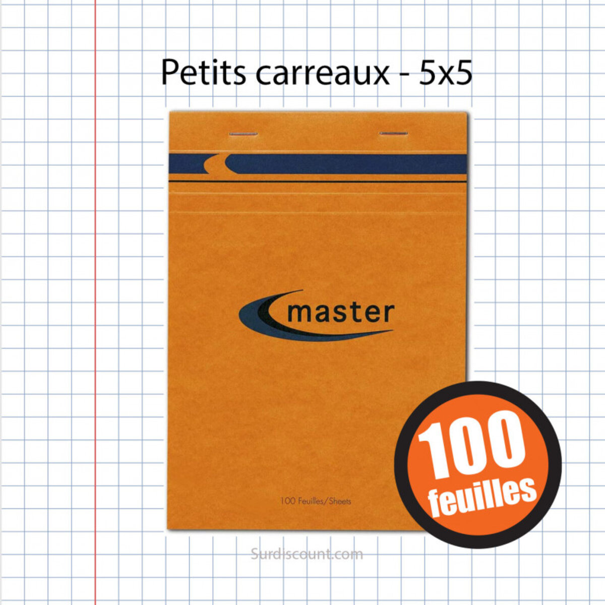 Bloc notes 105x148 a6 petits carreaux 5x5 100f master - La Poste