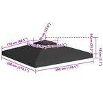 vidaXL Toile de toit de belvédère 2 niveaux 310 g/m² 3x3 m Noir