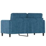 vidaXL Canapé à 2 places Bleu 120 cm Velours