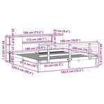 vidaXL Lit bibliothèque sans matelas blanc 180x200 cm bois pin massif