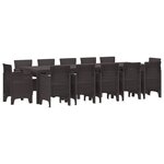 vidaXL Ensemble de salle à manger pour jardin 13 Pièces Marron Rotin