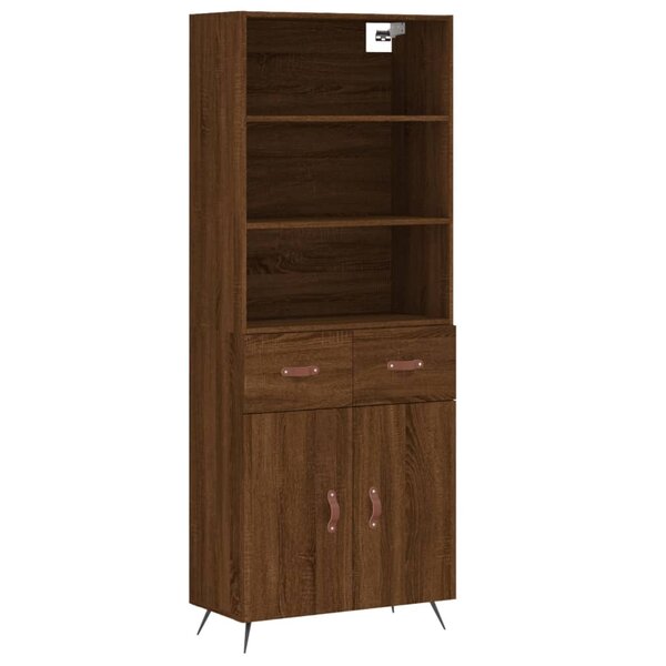vidaXL Buffet haut Chêne marron 69 5x34x180 cm Bois d'ingénierie