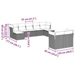 vidaXL Salon de jardin 9 Pièces avec coussins gris clair résine tressée