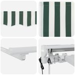 vidaXL Auvent rétractable électrique Vert et blanc 5 x 3 m
