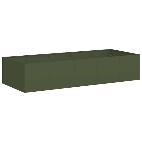 vidaXL Jardinière vert olive 200x80x40 cm acier