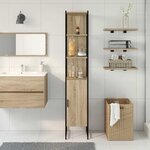 vidaXL Cabinet de salle de bain avec étagère Beige 33 x 33 x 185 5 cm