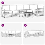 vidaXL Ensemble de canapés d'extérieur 7 pc Gris Naturel et Clair