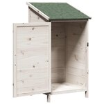 vidaXL Abri de jardin Blanc 59 x 56 x 113 5 cm Bois de Sapin Massif