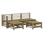 vidaXL Salon de jardin 5 Pièces bois de pin imprégné
