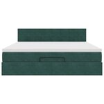VidaXL Cadre de lit ottoman avec matelas vert foncé 180x200 cm velours