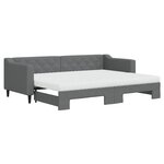 vidaXL Lit de jour avec gigogne et matelas gris foncé 80x200 cm tissu
