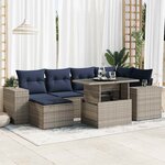 vidaXL Salon de jardin avec coussins 9 Pièces gris résine tressée acacia