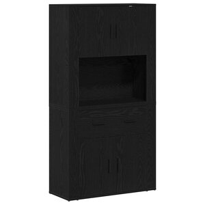 vidaXL Haut de Buffet Chêne noir 80 x 33 x 150 cm Bois d'ingénierie