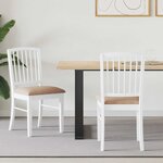 vidaXL Chaises de salle à manger 2 Pièces Blanc 50 x 52 5 x 91 cm