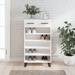 vidaXL Armoire à chaussure Blanc brillant 60x35x105 cm Bois ingénierie