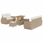 vidaXL Ensemble de canapé de jardin avec coussin 8 Pièces beige et crème