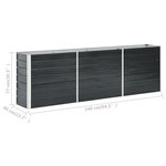 vidaXL Lit surélevé de jardin Acier galvanisé 240x40x77 cm Anthracite