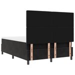 Lit Box Spring vidaXL avec Matelas Noir 140x190 cm Velours