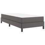 vidaXL Cadre de lit avec matelas Gris 90 x 190 cm tissu