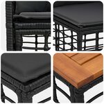 vidaXL Ensemble de canapés d'extérieur 5 pc Noir et Gris foncé