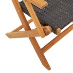 vidaXL Chaises de jardin pliantes lot de 8 noir poly rotin bois massif