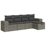 vidaXL Salon de jardin 5 Pièces avec coussins gris résine tressée