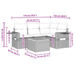 vidaXL Salon de jardin 5 Pièces avec coussins noir résine tressée