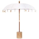 vidaXL Parasol balinais avec base 260 210-220 cm