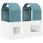 vidaXL Lit avec Tunnel 4 Pièces Blanc et bleu clair Bois d'ingénierie