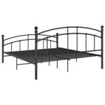 vidaXL Cadre de lit avec tête de lit sans matelas noir 160x200cm métal