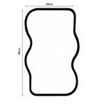 Miroir décoration moderne design mural 90 x 60 cm effet chêne beige 03_0010174