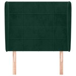 vidaXL Tête de lit avec oreilles Vert foncé 103x23x118/128 cm Velours