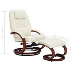 vidaXL Fauteuil inclinable avec repose-pied Blanc cassé Similicuir