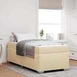 vidaXL Cadre de lit Crème 100 x 200 cm tissu
