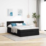vidaXL Lit ottoman avec matelas noir 140x200 cm tissu