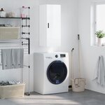 vidaXL Armoire murale blanc brillant 34 5x34x90 cm