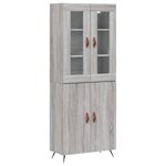vidaXL Buffet haut Sonoma gris 69 5x34x180 cm Bois d'ingénierie