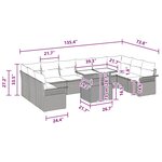 vidaXL Ensemble de canapé de jardin 11 Pièces Marron 100 x 55 x 73 cm