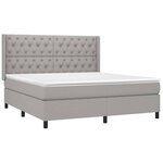 vidaXL Sommier à lattes de lit avec matelas Gris clair 160x200cm Tissu