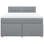 vidaXL Sommier à lattes de lit avec matelas Gris clair 140x190cm Tissu
