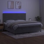 vidaXL Sommier à lattes de lit matelas et LED Gris clair 200x200 cm