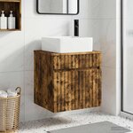 vidaXL Meuble de lavabo mural Chêne fumé 49 x 41 x 63 cm